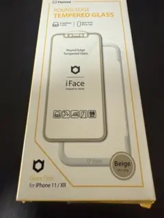 iFace 強化ガラスフィルム ベージュ iPhone11 XR用 開封済み
