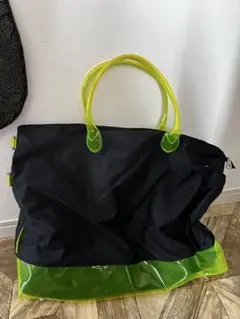 黒 蛍光グリーン トートバッグ