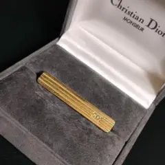【良品】Dior　ディオール　タイピン　ゴールド　CDロゴ　ボーダー　ストライプ