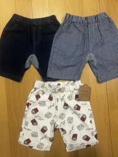 90 ハーフパンツ 3セット デニム 半ズボン しまむら