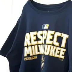 ファナティクス リスペクトミルウォーキー Tシャツ L ネイビー古着