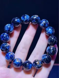⭐︎【天然】ブルーピーターサイト キャッツアイ効果強 ブレスレット 13.7mm
