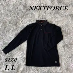 ネクストフォース (LL) 長袖ポロシャツ メンズ ポケット 入口に赤ライン有り