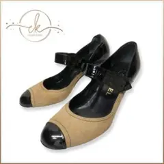 CHANEL シャネル ヒールパンプス 35/22.5cm相当 黒×ベージュ