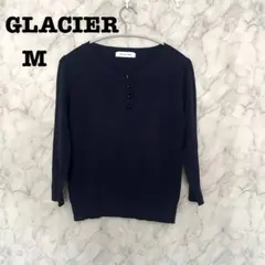 GLACIER グラシア　ハニーズ　長袖ニット　薄手　紺　ネイビー　Mサイズ