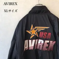 AVIREX アヴィレックス ナイロンフライトジャケット 刺繍 バックロゴ XL