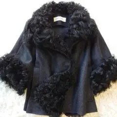 希少レア♪ MARNI マルニ ラムファーコンビショートコート ダークグレー S