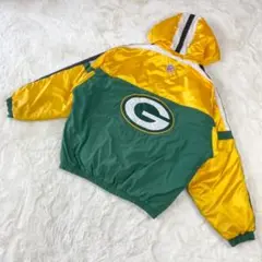 【希少】スターター XL ナイロンジャケット NFL パッカーズ ロゴ 刺繍 緑
