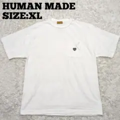 HUMAN MADE◆胸ポケット ロゴ刺繍 半袖Tシャツ 白 XL