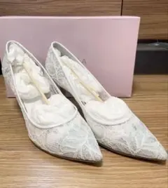 値下交渉可　ダイアナ ブライダルシューズ　レースパンプス　24.5cm