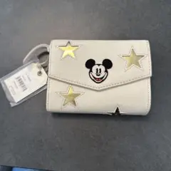 ディズニー　アコモデ　スター　星　ミッキー　財布　おり財布　レザー　本革