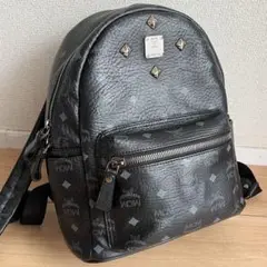 ✨️極美品✨️ MCM リュック 肩掛け 総柄 ブラック レザー ロゴ