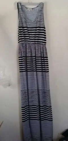 ノースリーブロングワンピース ボーダー　マキシ