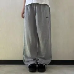 00s NIKE バギースウェットパンツ ワイドレグ グレー Y2K
