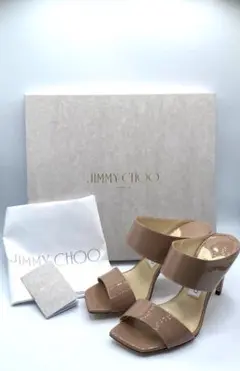 【新品・未使用品】◆JIMMY CHOO◆ サンダル ヒール パテンレザー37