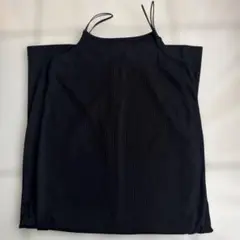 ブラックリブ編みキャミワンピース