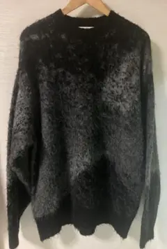 【WYM】モヘアブレンド ジャガードシャギーニット ブラック系 L