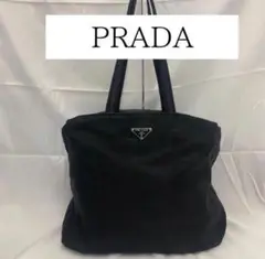 【良品】PRADA プラダ 三角ロゴプレート ナイロントート 黒 A4サイズ楽々