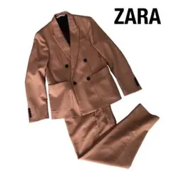 ZARAザラ ダブルスーツ セットアップ くすみピンクベージュ古着