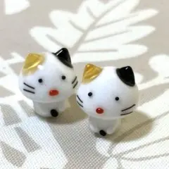 ガラス細工　ねこ　2匹