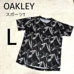 【OAKLEY】　オークリー　テニスTシャツ　メンズL ゲームシャツ　速乾　総柄