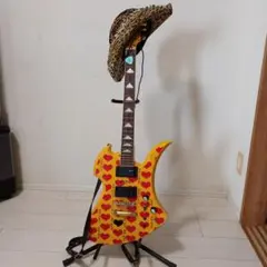 無銘【hide イエローハート】モッキンバード　ギター　検:MG-145S Burny (バーニ) ギター HIDE MG-145S イエローハート