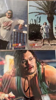 新日本プロレス　WWE ジェフコブ　直筆サイン入りポートレート3枚セット