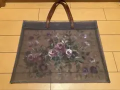 花柄ペイント トートバッグ