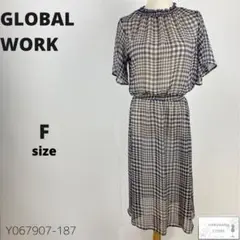 美品 GLOBAL WORK グローバルワーク ロングワンピース シアーチェック
