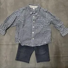 男の子 子供服：長袖シャツ（100サイズ）チェック柄