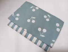 移動ポケット　ハンドメイド　1310.スモーキーブルーチェリー×四角