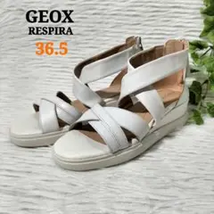 GEOX クロスベルトサンダル バックジップ ホワイト 36.5
