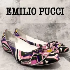 EMILIO PUCCI エミリオ プッチ 柄 フラットシューズ スカーフ 37