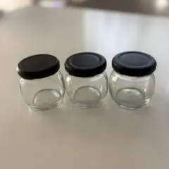 ◾︎ガラス瓶 3個セット 黒い蓋付き◾︎