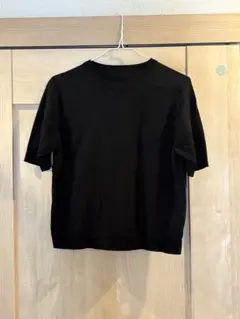 無印良品　婦人　ＵＶカット強撚コットン五分袖セーター　黒　Mサイズ