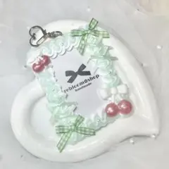 ストラップ付き さくらんぼ チェリー ミントグリーン 緑 ホイップデコ