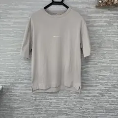 試着のみだが折ジワあり　GLOBAL WORK グレーベージュ Tシャツ M