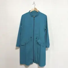 ノーカラーコート (M-L) 春アウタースプリングコート ロングジャケット