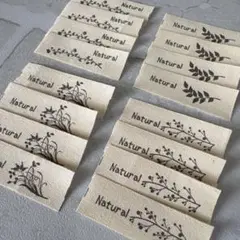 104布　タグ　リーフ 葉　 handmade 4柄16枚