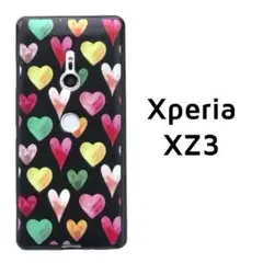 Xperia XZ3 カバー カラフル ハート