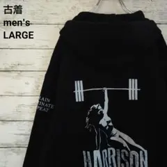 古着 チャンピオン パーカー ハリソン フィットネス フルジップ 黒 L