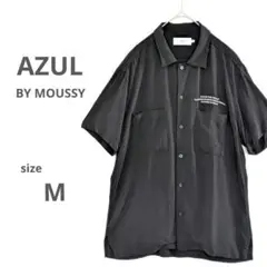 【アズールバイマウジー】AZUL BY MOUSSY ブラックレーヨン 半袖 M