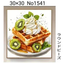ダイヤモンドアートキット　No1541 ワッフル　キーウィ　クリーム