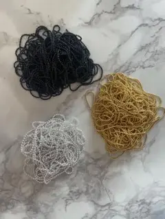 ボールチェーン 3色セット 黒・金・銀