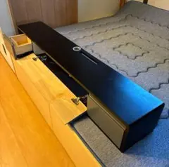 未使用品 黒い木製テレビボード 引き出し付き