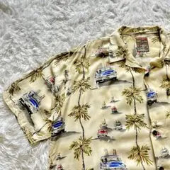 アロハシャツ ベージュ 車 ヤシ パイナップルコネクション パイン カー