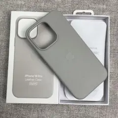 「新品未使用」iPhone16Pro レザーケース MagSafe ライトグレー