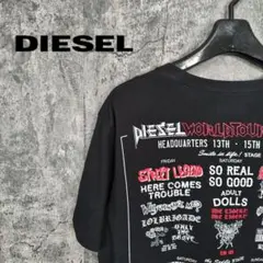 DIESEL WORLD TOUR バンドT 両面プリント ロック フェス 黒