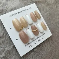 【現品】ネイルチップ　ショートバレリーナ　シンプル　大人