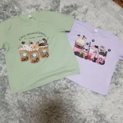 猫デザイン Tシャツ 2枚セット 130